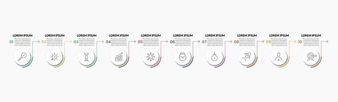 vector infografía diseño negocio modelo con íconos y 10 opciones o pasos. cuadrado diseño o diagrama