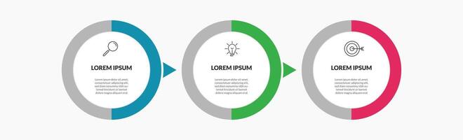 vector infografía diseño negocio modelo con íconos y 3 opciones o pasos. cuadrado diseño o diagrama