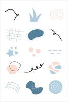 Flat handrawn minimal cute vector element bundle