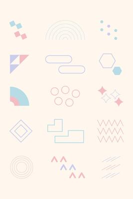 Flat geometric shape minimal cute vector element bundle