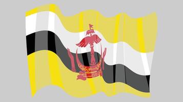 3D style flags with waves vector illustration