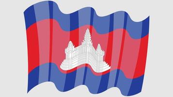 3D style flags with waves vector illustration