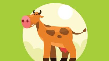 Isolated vector illustration of Animal with colorful background