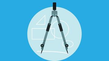 math and engineering compass tools isolated vector illustration