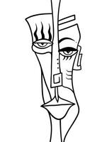 A face in vector line art with an abstract style