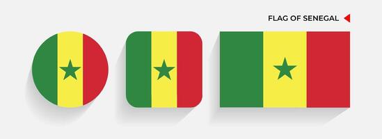 Senegal arranged in round, square and rectangular shapes vector