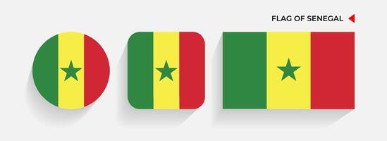 Senegal arreglado en redondo, cuadrado y rectangular formas vector