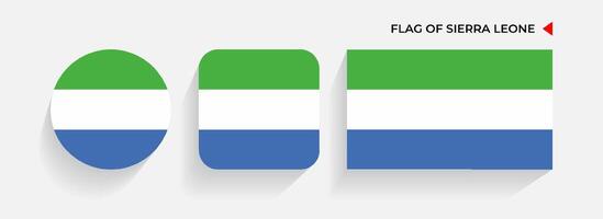 sierra leona arreglado en redondo, cuadrado y rectangular formas vector