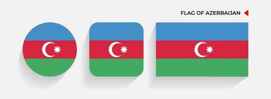 Azerbaijan Flags arranged in round, square and rectangular shapes vector