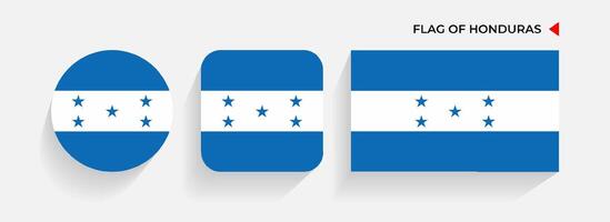 Honduras banderas arreglado en redondo, cuadrado y rectangular formas vector