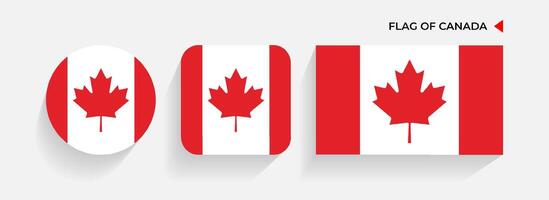 Canada Verde Flags arranged in round, square and rectangular shapes vector