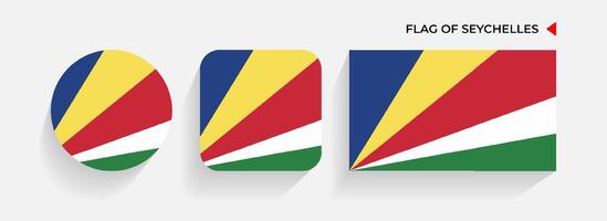 Seychelles arranged in round, square and rectangular shapes vector