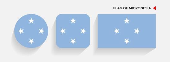 Micronesia Flags arranged in round, square and rectangular shapes vector