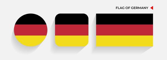 Alemania banderas arreglado en redondo, cuadrado y rectangular formas vector