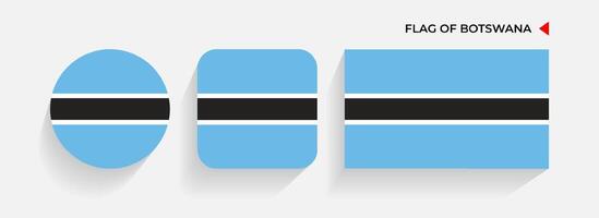 Botswana Flags arranged in round, square and rectangular shapes vector