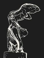 A detailed illustration of the Winged Victory of Samothrace vector