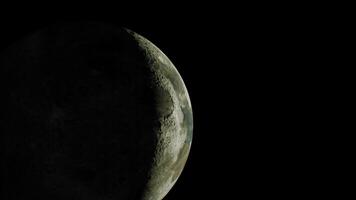 moon's partially sunlit surface in view from above video