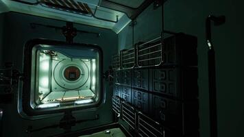 inside empty space station interior video