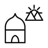 Shubuh Prayer Time Outline Icon vector