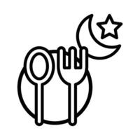 Suhoor Outline Icon vector