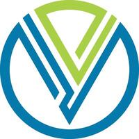 letter v 3d  alphabet colored emblem  vector logo