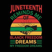 Juneteenth Reminds Me T Shirt Design vector