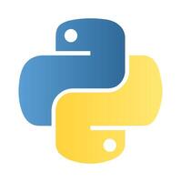 Python logo, icon. Programming language vector