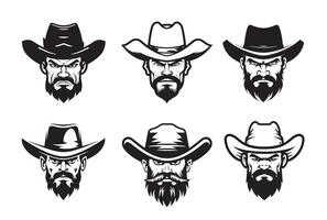 Angry Cowboy Western Portrait vector