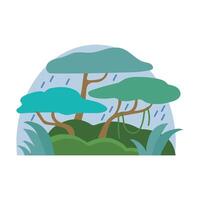 lluvia bosque icono clipart avatar logotipo aislado vector ilustración