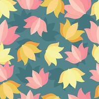 Seamless lotus flower vector pattern background