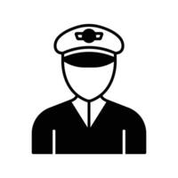 pilot icon. black fill icon vector