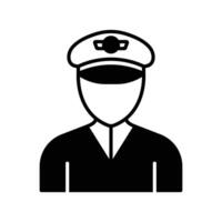 pilot icon. black fill icon vector