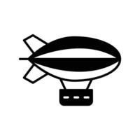 dirigible icono. negro llenar icono vector