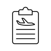 list of planes icon. outline icon vector