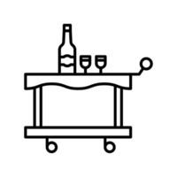 Food in trolley icon. outline icon vector