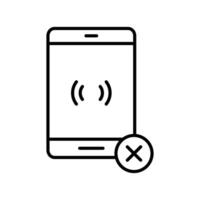 No cellphone icon. outline icon vector