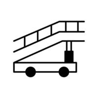 aircraft stairs icon. black fill icon vector