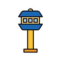 control tower. lineal color icon vector