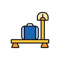 suitcase weight measurement. lineal color icon vector