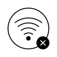 no internet icon. black fill icon vector