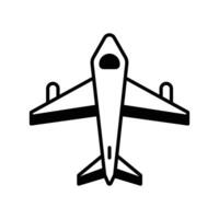 airplane icon. black fill icon vector