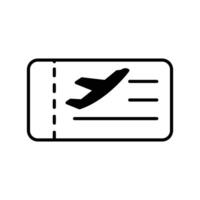 boarding pass icon. black fill icon vector