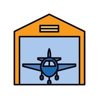 hangar. lineal color icono vector