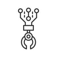 Mechanical arm AI line icon vector