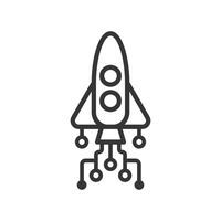 Rocket AI Automation line icon vector