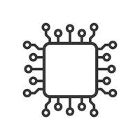 chip ai automatización línea icono vector