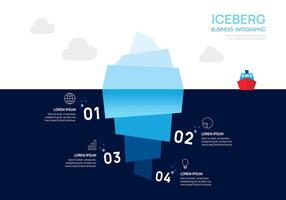 Iceberg infographic template for business. Modern 4 steps to success. Presentation slide template, digital marketing data, presentation vector infographics.