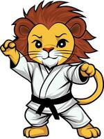 Martial Arts Karate Lion Character vector