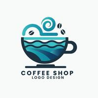 Coffee restaurant cafe burger fast food shop logo design vector template