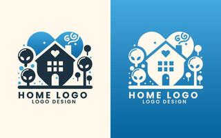 Sweet home love house concept real estate building logo design template vector